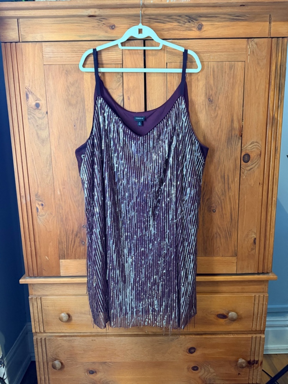 torrid Plum Sequin Fringe Mini Dress